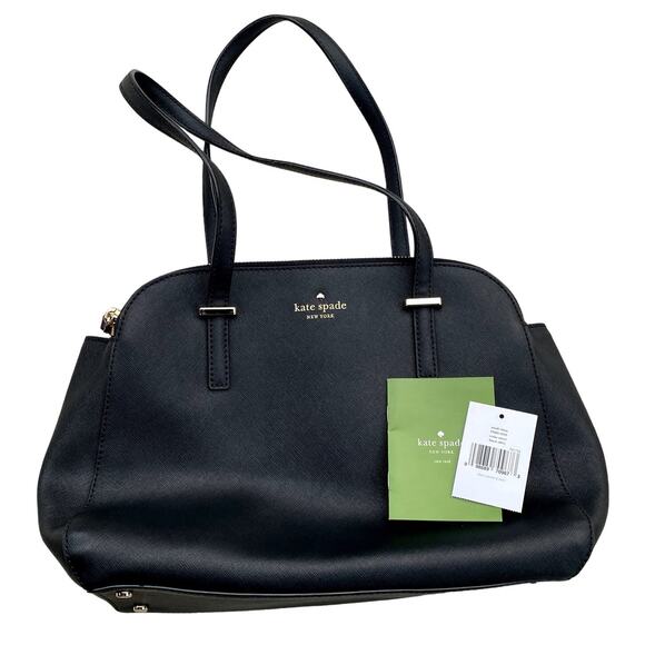 Kate Spade New York Cedar Street Leather Elissa Shoulder Tote Bag Black Small